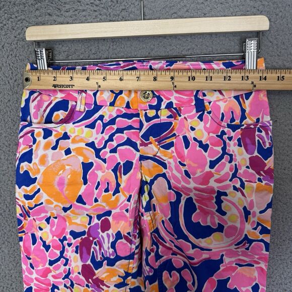 Lilly‎ Pulitzer Pants Womens Size 00 Pink Blue Callahan Chino Catch and Release - Picture 4 of 9